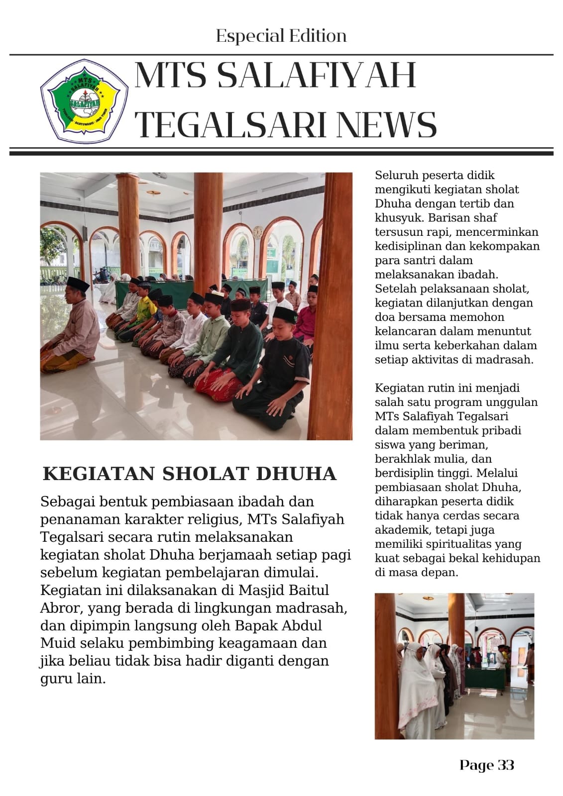 pembiasaan sholat dhuha